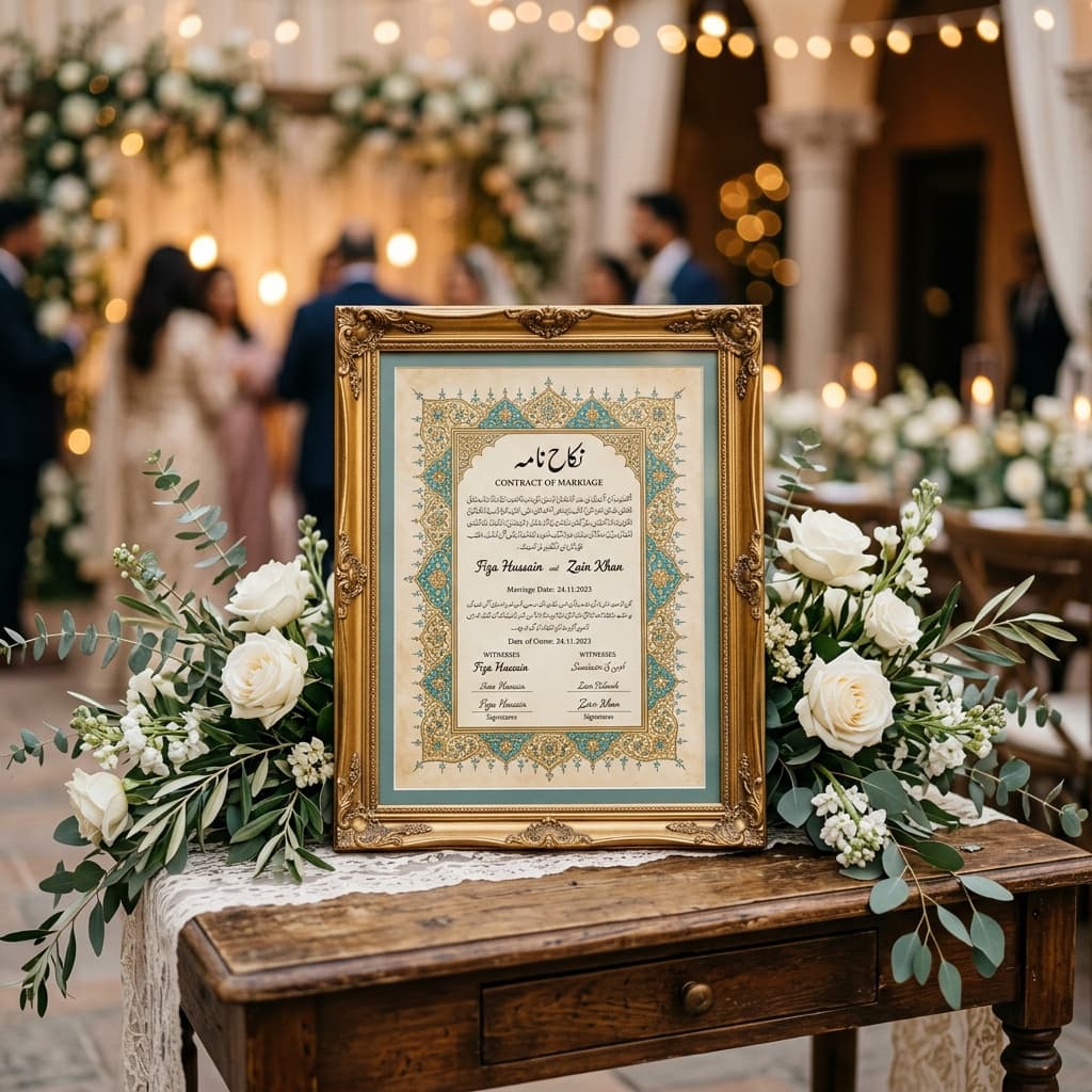 Premium Handcrafted Nikkahnama Frame